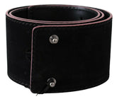 Costume National Black Leather Wide Waist Studded Women Belt -   -  Costume National.
